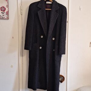 Julia Klein Vintage Charcoal Wool Trench Coat